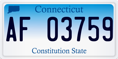 CT license plate AF03759