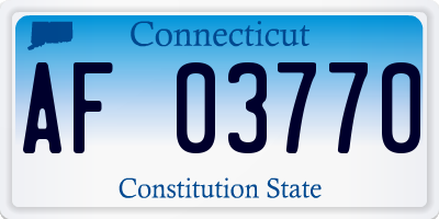 CT license plate AF03770