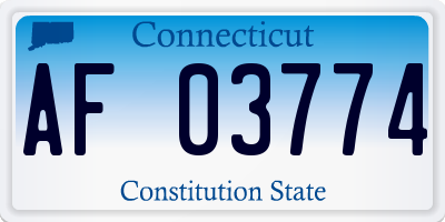 CT license plate AF03774