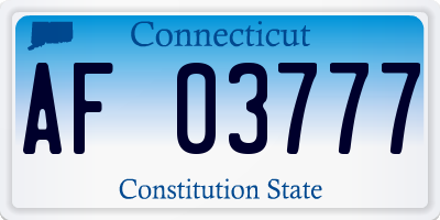 CT license plate AF03777