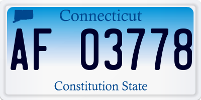 CT license plate AF03778