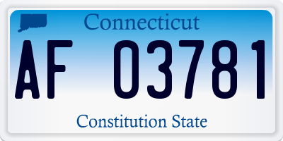 CT license plate AF03781