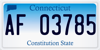 CT license plate AF03785