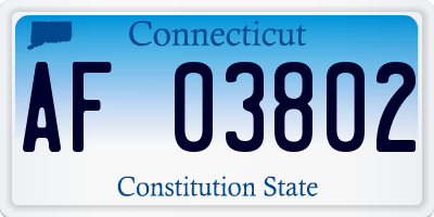 CT license plate AF03802