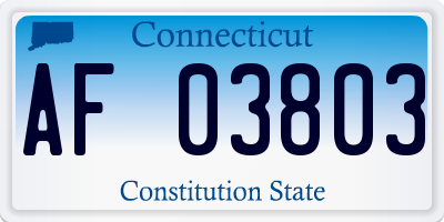 CT license plate AF03803