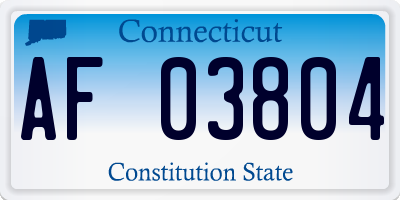 CT license plate AF03804