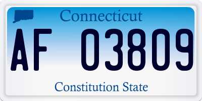 CT license plate AF03809