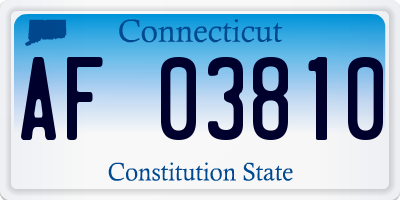 CT license plate AF03810