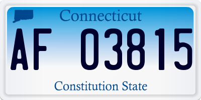 CT license plate AF03815