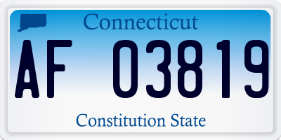 CT license plate AF03819