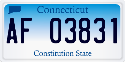 CT license plate AF03831