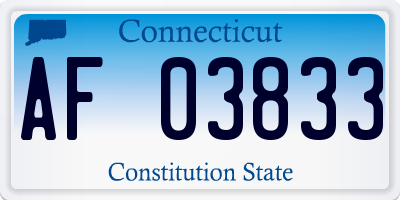 CT license plate AF03833