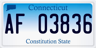 CT license plate AF03836