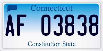 CT license plate AF03838