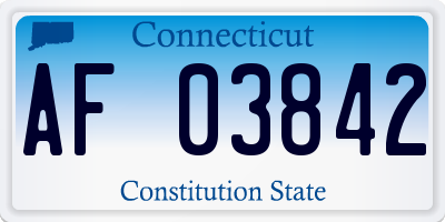 CT license plate AF03842