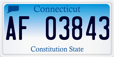 CT license plate AF03843
