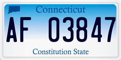 CT license plate AF03847
