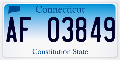 CT license plate AF03849