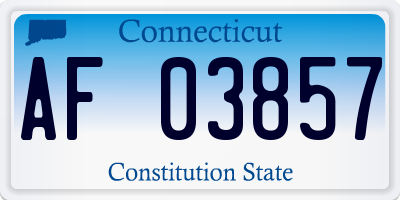 CT license plate AF03857