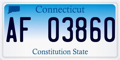 CT license plate AF03860