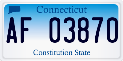 CT license plate AF03870