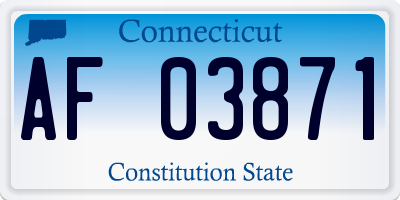CT license plate AF03871