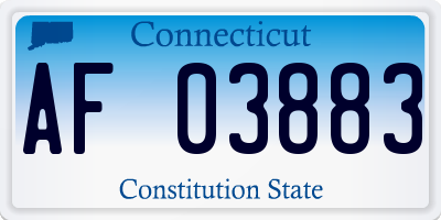 CT license plate AF03883
