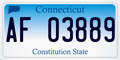 CT license plate AF03889