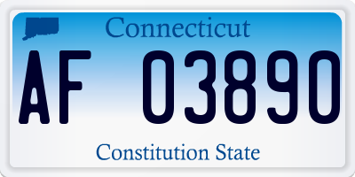 CT license plate AF03890