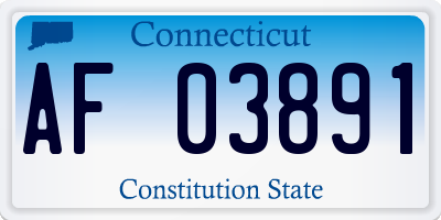 CT license plate AF03891