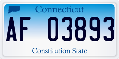 CT license plate AF03893