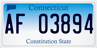 CT license plate AF03894