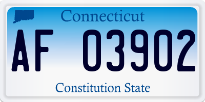 CT license plate AF03902
