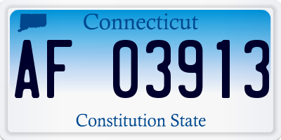 CT license plate AF03913