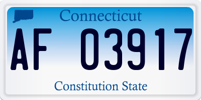CT license plate AF03917