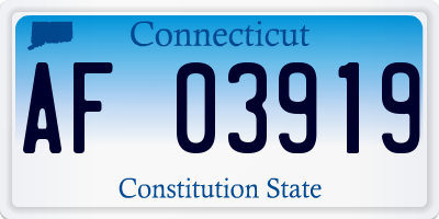 CT license plate AF03919