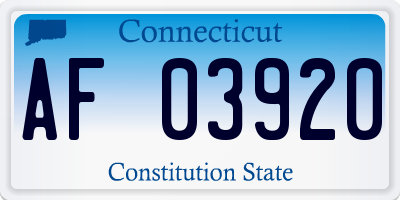 CT license plate AF03920