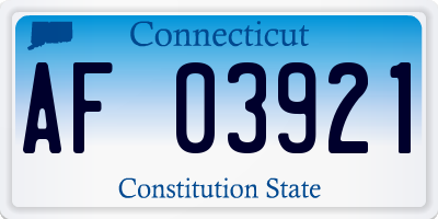 CT license plate AF03921