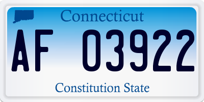 CT license plate AF03922