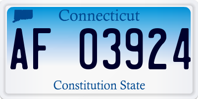 CT license plate AF03924