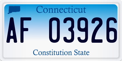 CT license plate AF03926