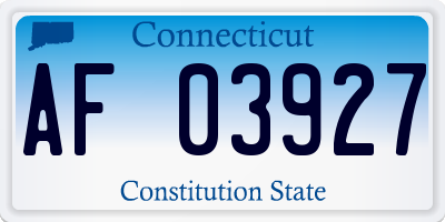 CT license plate AF03927