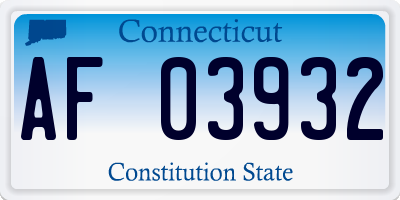CT license plate AF03932