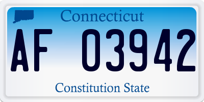 CT license plate AF03942
