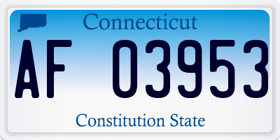 CT license plate AF03953