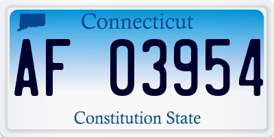 CT license plate AF03954