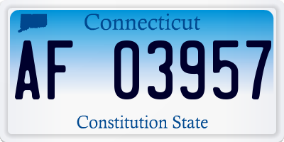 CT license plate AF03957