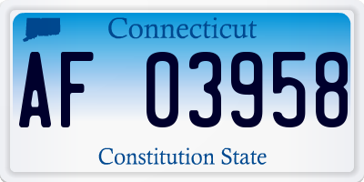 CT license plate AF03958