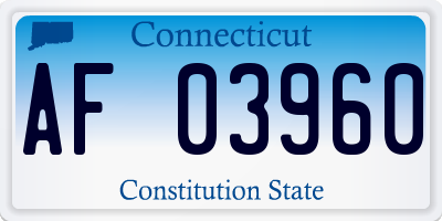 CT license plate AF03960