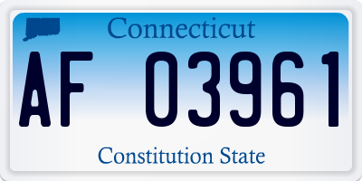 CT license plate AF03961